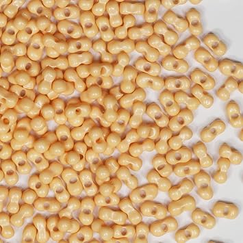 Cream Yellow 3-6mm Peanut Shape Seed Beads About 1000 pcs/100 Grams in Bag,for Jewelry Making Craft Beads Making Bracelet and Necklace Cream Yellow