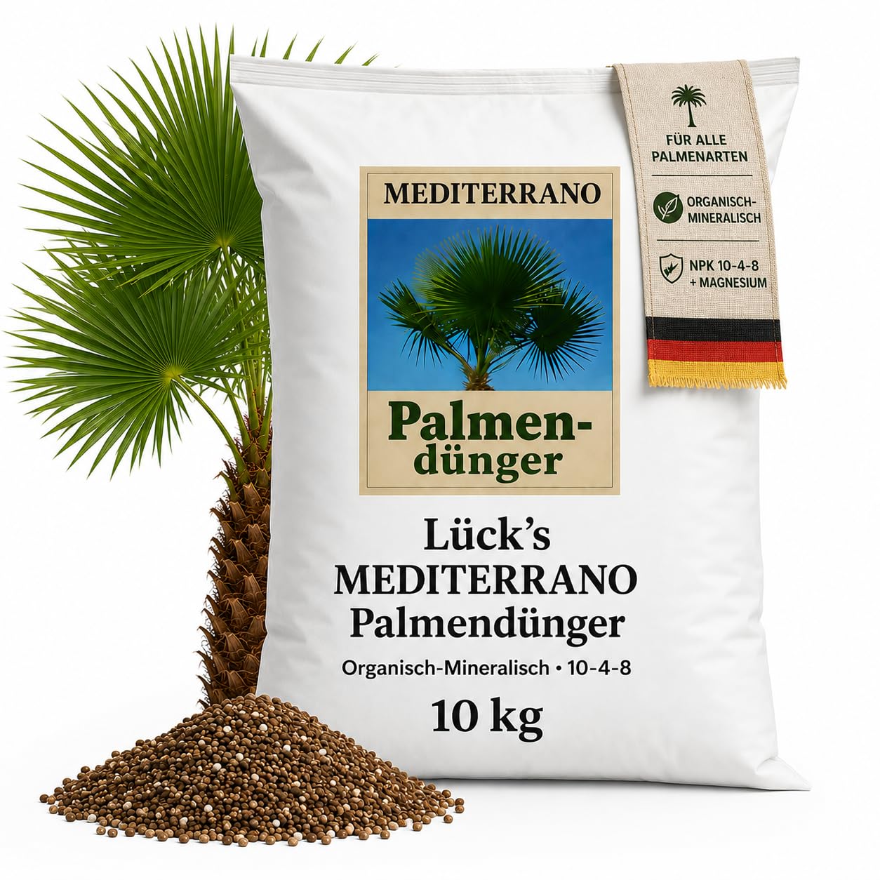 "Mediterrano - Fertilizzante per palme, perfetto per palme dure, crescita forte e foglie sane!", 10 kg