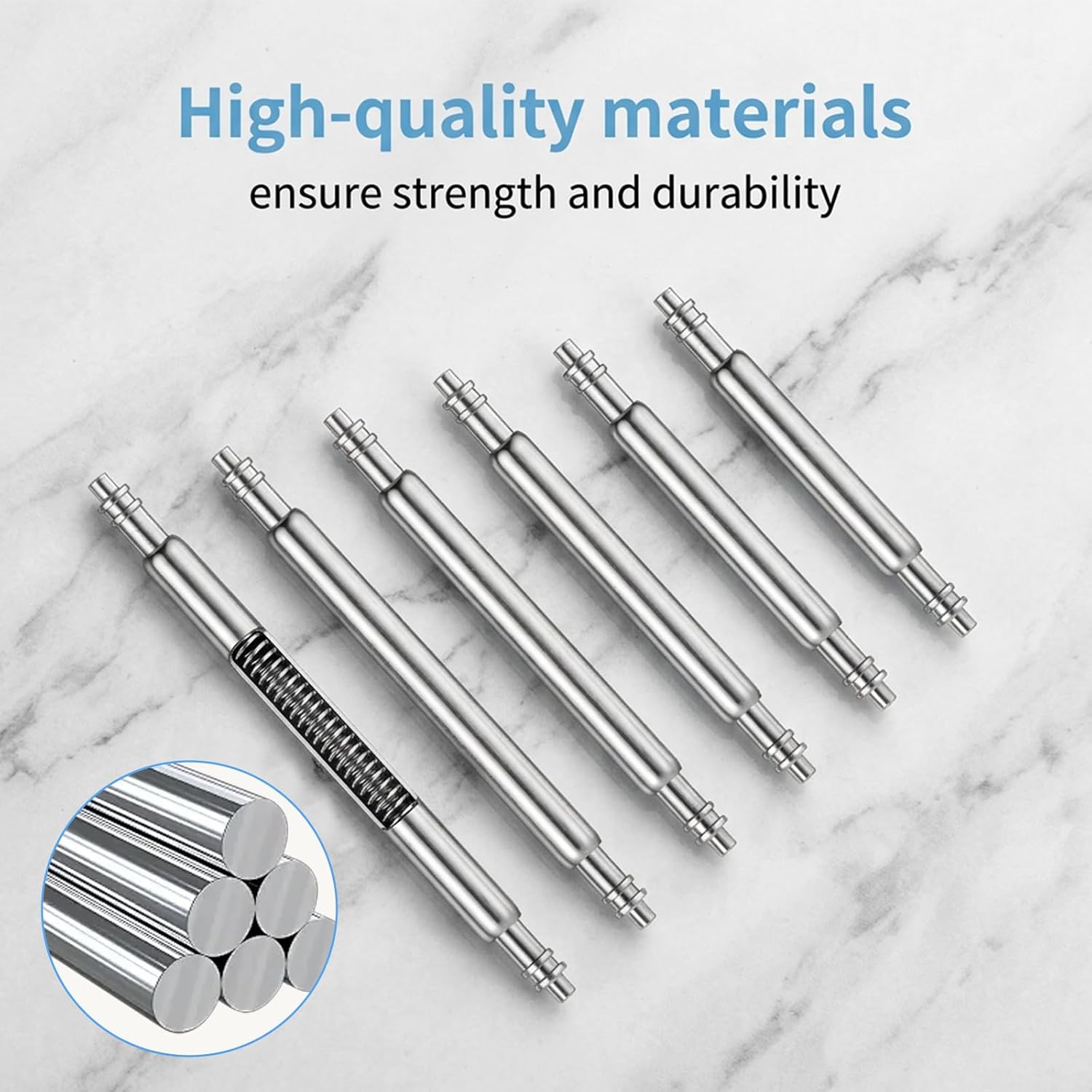 Watch Band Pins Replacement Kit with 56PCS Watch Band Link Pins, Watchs Repair Kit to Replace the Watches Strap, Watches Link Remover Tool for Watch-Repair and Watch-Band Removal, 6 Sizes