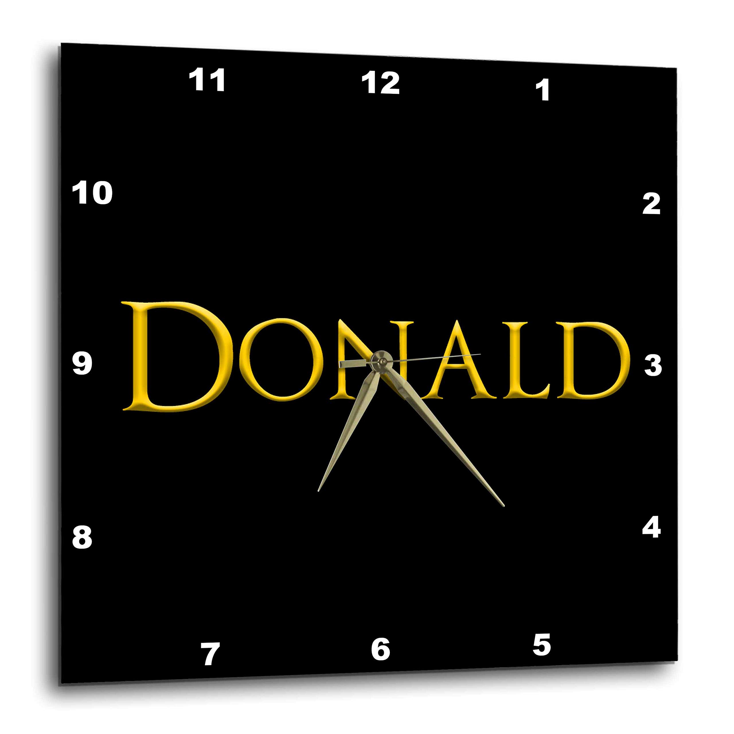3dRose Wall Clock Silent - 13 inch - Donald Popular, Trendy Gentleman Name in The USA. an Elegant Amulet - Alexis Design - Popular Male Names in USA