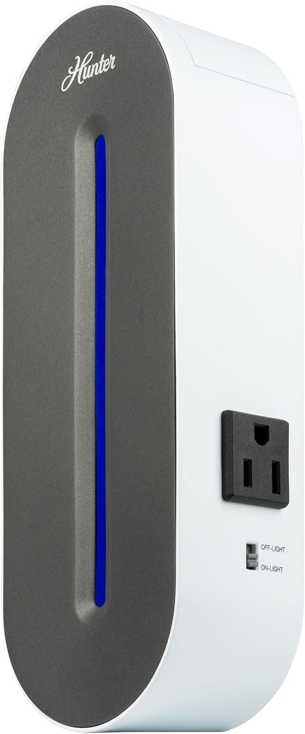 Hunter Plug-in UV Air Sanitizer, White – Whisper Quiet UV-C Air Sanitizer, Matches A Variety of Room Decors and Styles