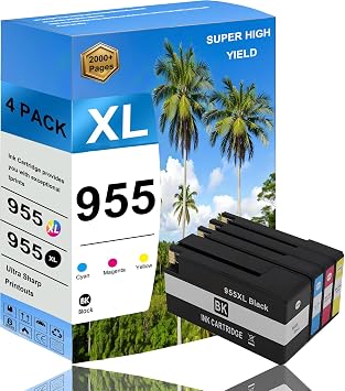 955XL 955 Ink Cartridges Replacement Compatible Black-Color 955XL for HP | for HP OfficeJet Pro 7720 7740 8210 8216 8702 8710 8715 8720 8725 8730 8740 Ink Cartridge Printer