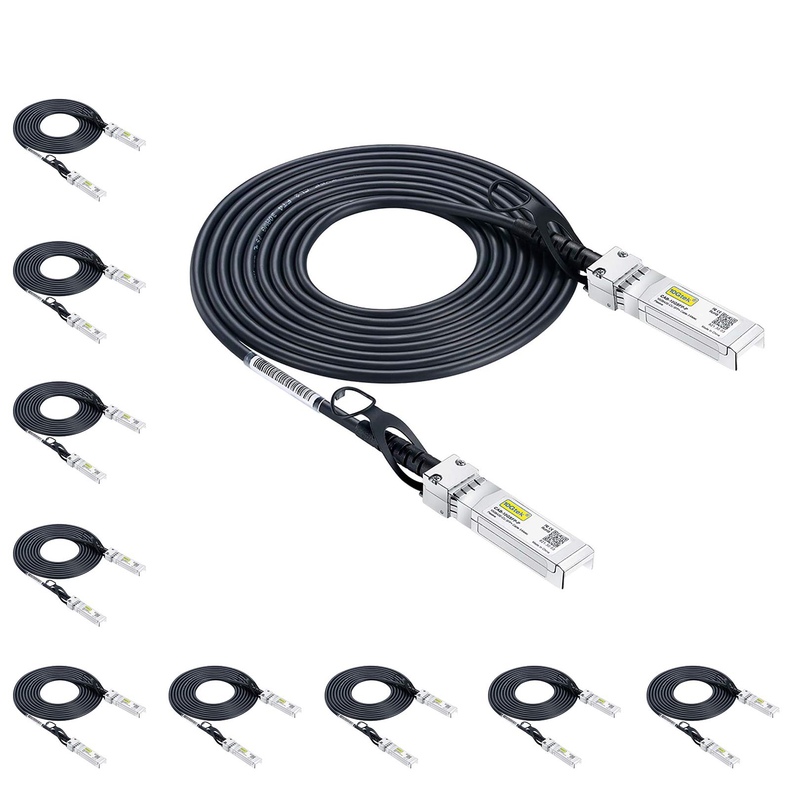 10Gtek SFP+ DAC Twinax Cable - 10GBASE-CU Passive Direct Attach Copper SFP Cable for Cisco SFP-H10GB-CU3M, Ubiquiti UniFi UC-DAC-SFP+, Meraki, Fortinet, D-Link, 26AWG, 3-Meter(10ft) — Amazon image 9