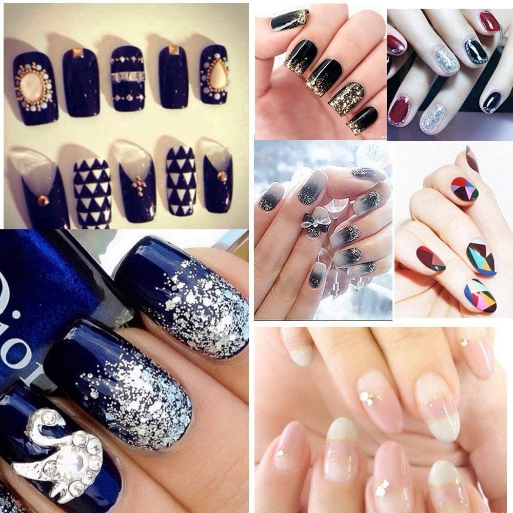 Kit De 12 Capsules Faux Ongles Prêtes à Poser + Colle - Déco French Fantaisie - NAIL ART