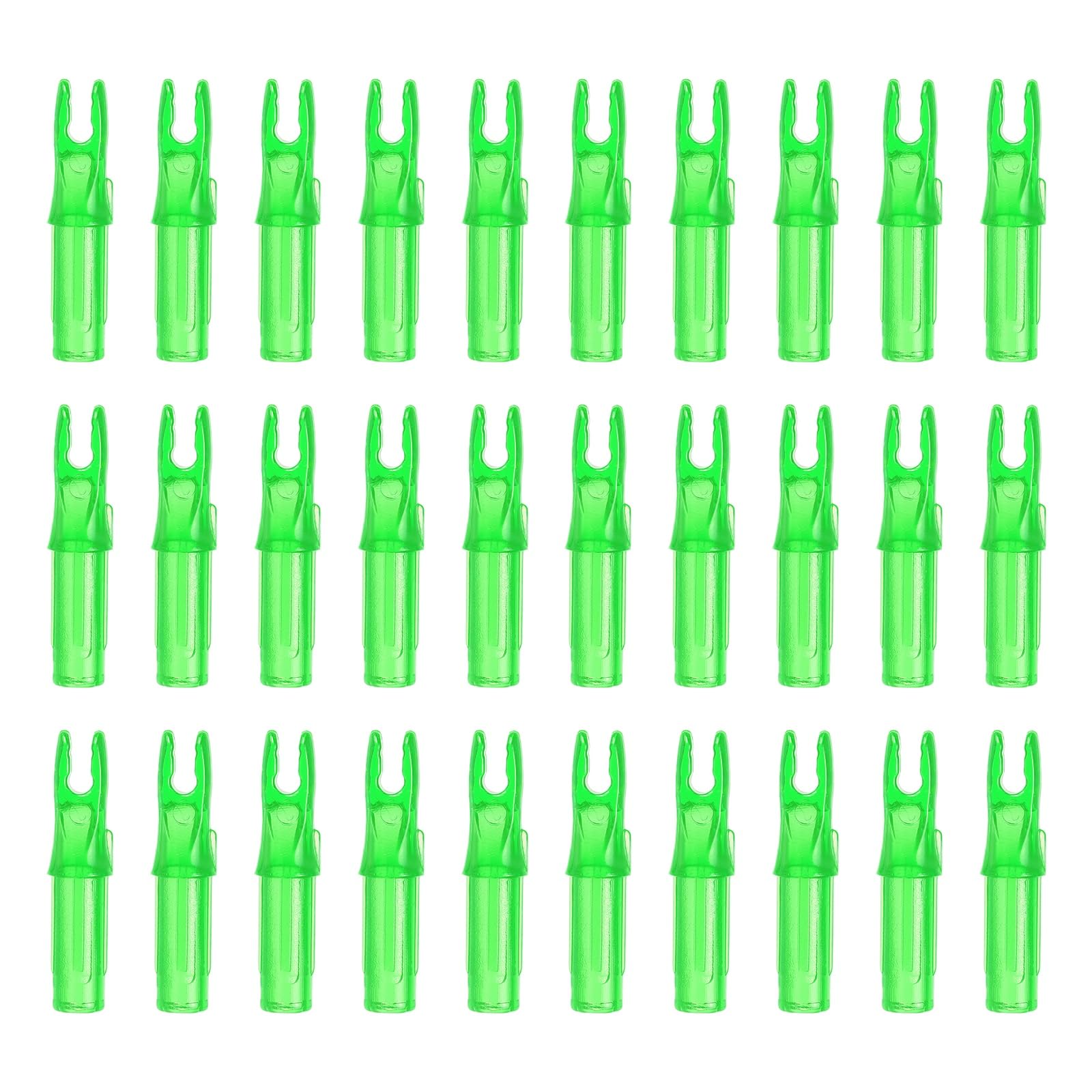 PATIKIL Archery Arrows Nocks 6.2mm, 30 Pack Plastic Insert Arrow Nock Replacement Arrow Tails for Hunting Shooting Compound Recurve Bow, Transparent Green — image 1