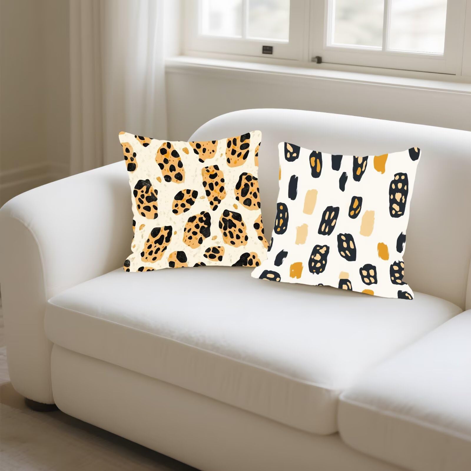 Cojines Sofa Fundas Cojines 50x50cm SúPer Suave Cojin Beige Abstracto Juego de 4, Fundas Almohada Impermeable Exterior, Interior Y Exterior Cojin Decorativos, Para JardíN SalóN Regalos NavideñOs P-401