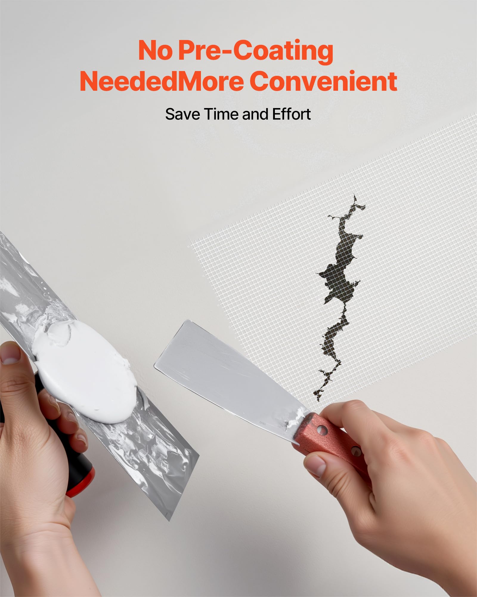 VEVOR Nastro per Cartongesso 30 m x 150 mm Nastro in Fibra di Vetro Autoadesivo per Giunti in Cartongesso, 12 Rotoli, Ideale per Riparare Crepe su Soffitti, Pareti Interne o Esterne, Bianco