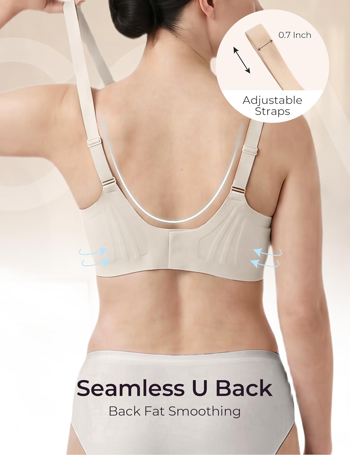 Women Wireless Minimizer Bras Full Coverage Jelly Bra | Tshirt Push Up Bras with Supportive Lift Seamless Comfortable Sleep Bralettes No Underwire Soft Everyday Bra