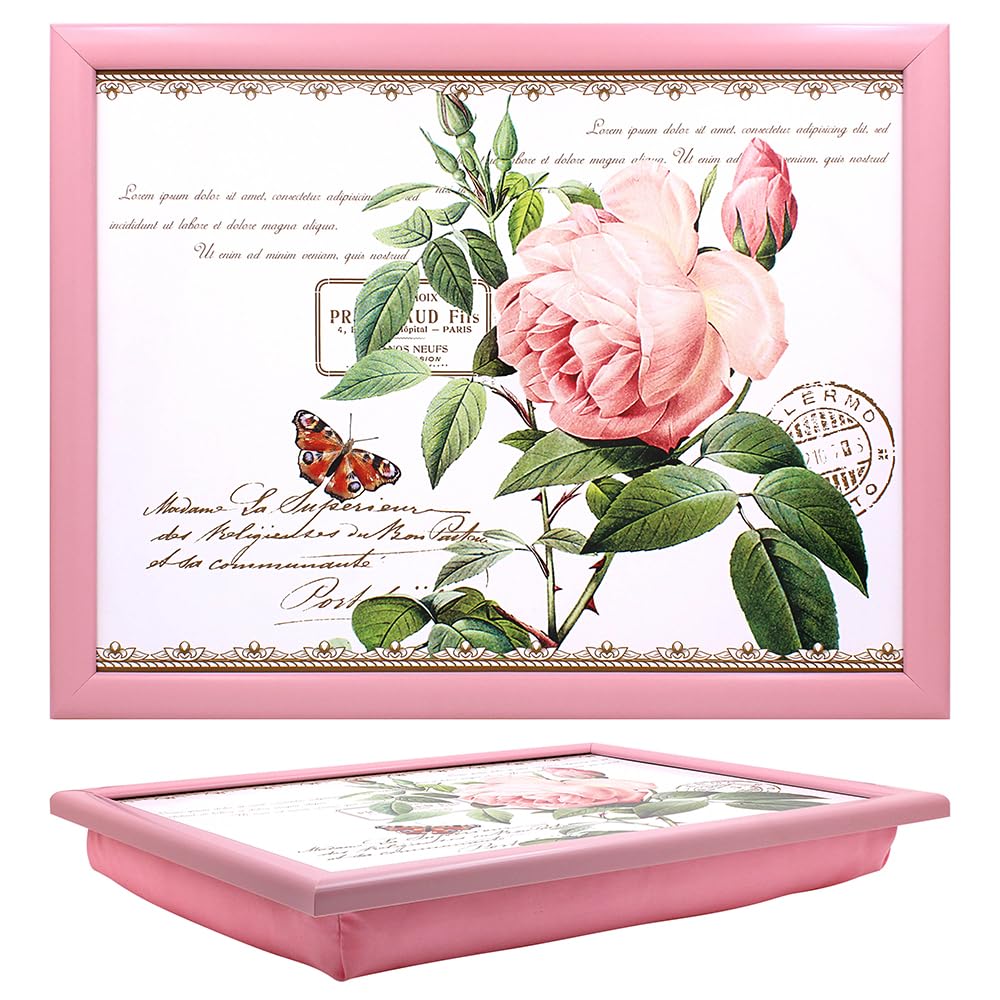 Tamersgifts Rose Laptray Cushioned Laptrays Lap Tray Tv Dinner Bean Bag Padded Cushion Gift (Rose Laptray)