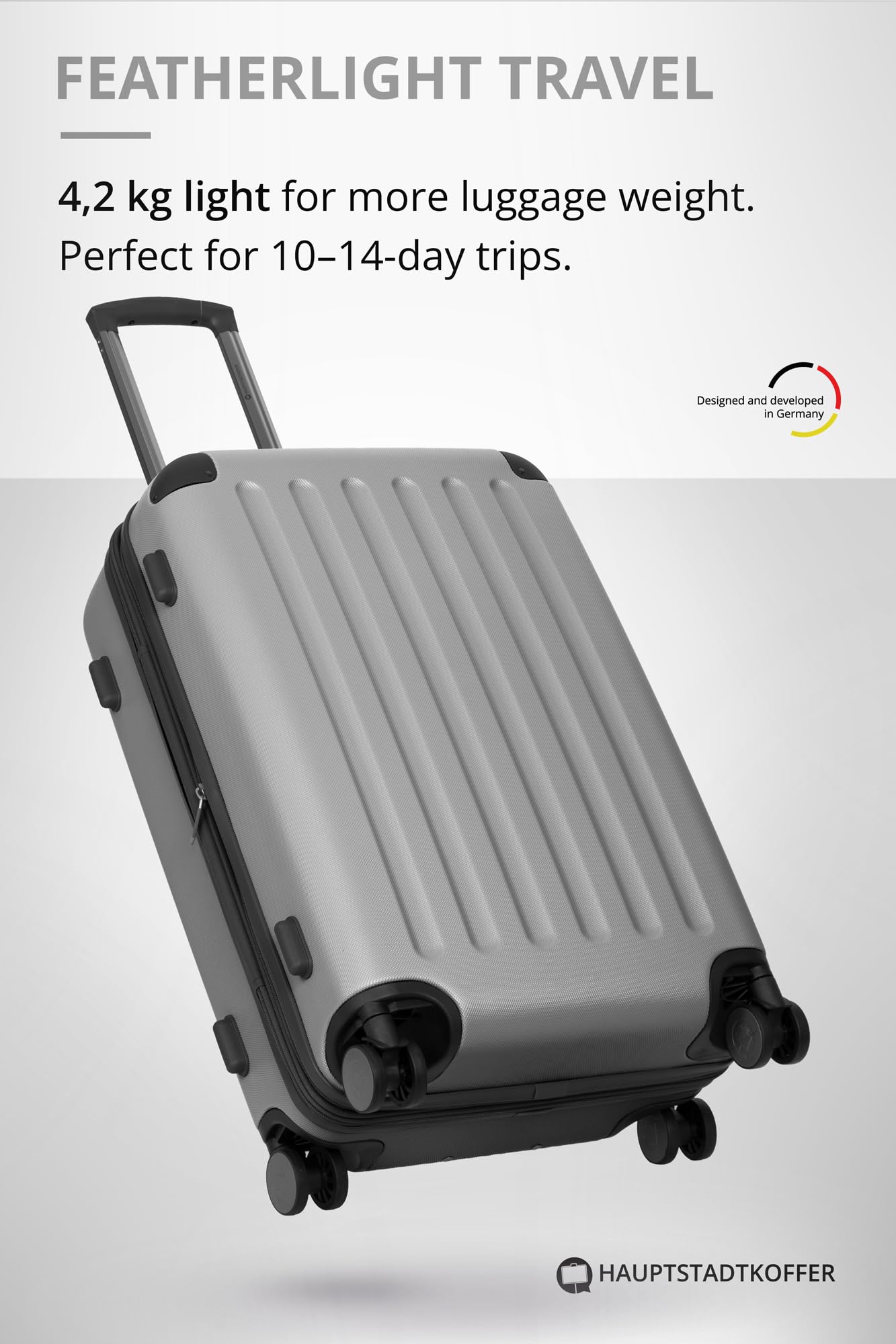 HAUPTSTADTKOFFER - Spree - Maleta rígida, Trolley expandible, Equipaje de Viaje, 4 Ruedas Dobles, TSA, 65 cm, 74 litros, Champán — view 234