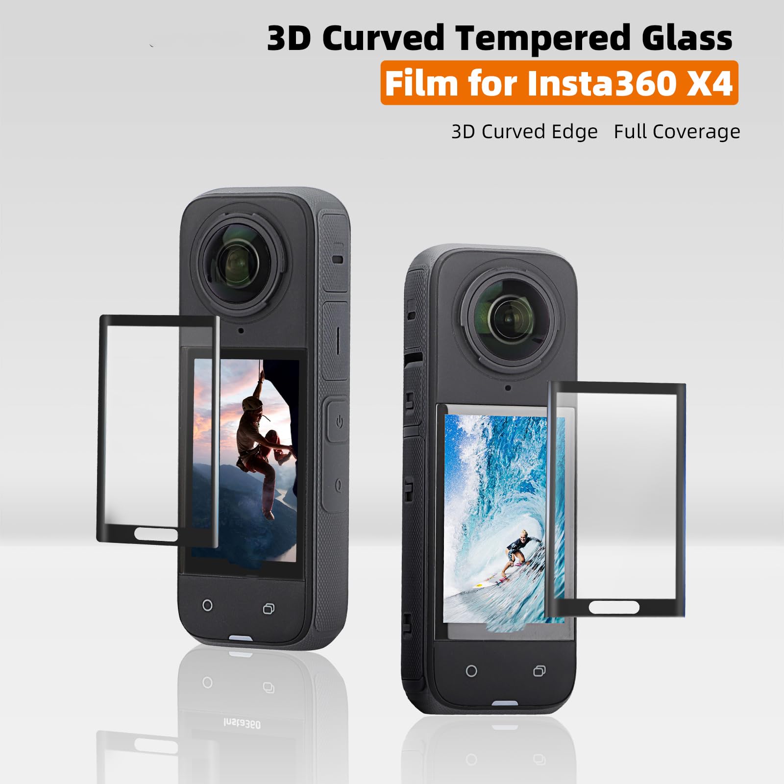 ZLYLVRC Screen Protector for Insta360 X4 Tempered Glass Screen Protector Film 9H Hardness Anti-Scrach Anti-Fingerprint Protective Screen for Insta360 X4 Accessories,2 Set