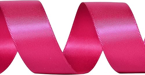 Miniatura 8 de YAMA Cinta de satén de doble cara, 58 pulgadas, 25 yardas para envolver paquetes de regalo, diseño floral, fabricación de clips de lazo,