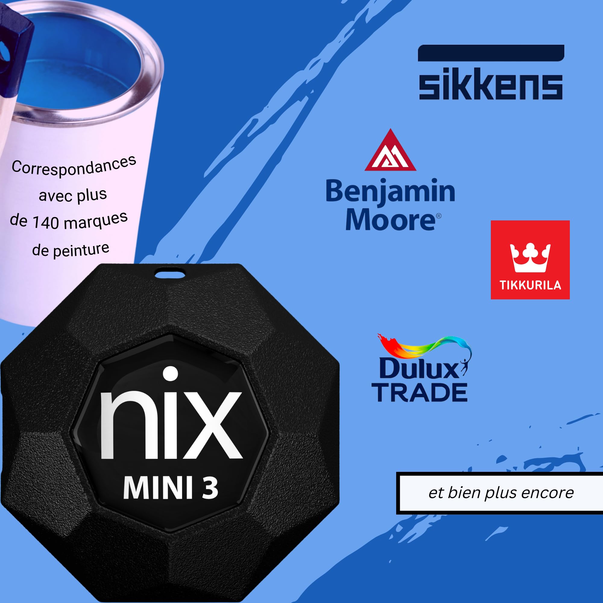 Nix Mini 3 Capteur de Couleur - Identifier et Assortir Instantanément Les Valeurs de Couleur de la Peinture et Numériques.