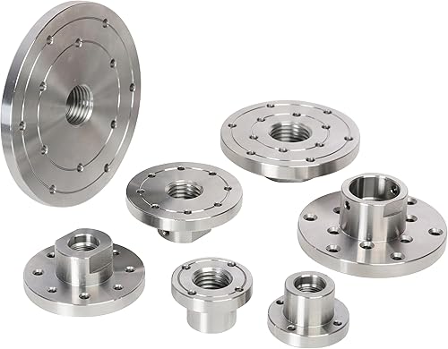 Miniatura 7 de Placa frontal de acero del torno de madera de 4", placa de cara del mandril de la máquina de la carpintería del hilo del husillo de 1"x8TPI