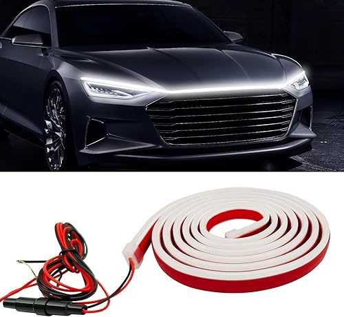 Outlet Tira de luces LED para exteriores de automóvil, tira de luz flexible para capó de automóvil, 59 pulgadas, impermeable, luz de circulación