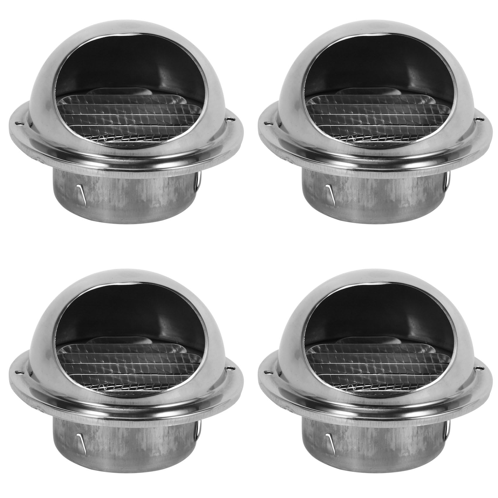 Hndhbfgrt 4X Stainless Steel Ventilation Wall Air Vent Exhaust Extractor Ducting 80mm