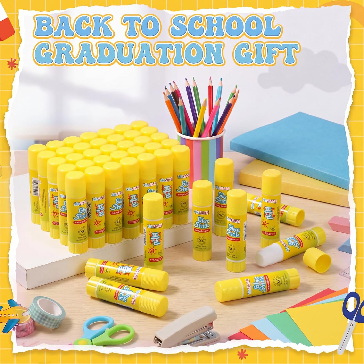 Zubebe White Glue Sticks in Bulk for Classroom, 0.25 oz, Washable Glue Stick for Crafts Home Back to School Students Teachers Employees Scrapbooking Crafting Supplies(1000 Pcs)