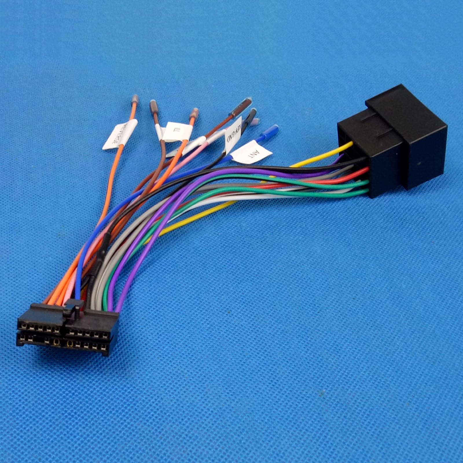1 sztuka 20-pinowego adaptera kablowego ISO, adapter wiązki kabli 20-pinowy ISO do samochodowego radia Adapter uniwersalny, zamiennik, kabel do kompatybilnego z liniami sterowania wstecznego i