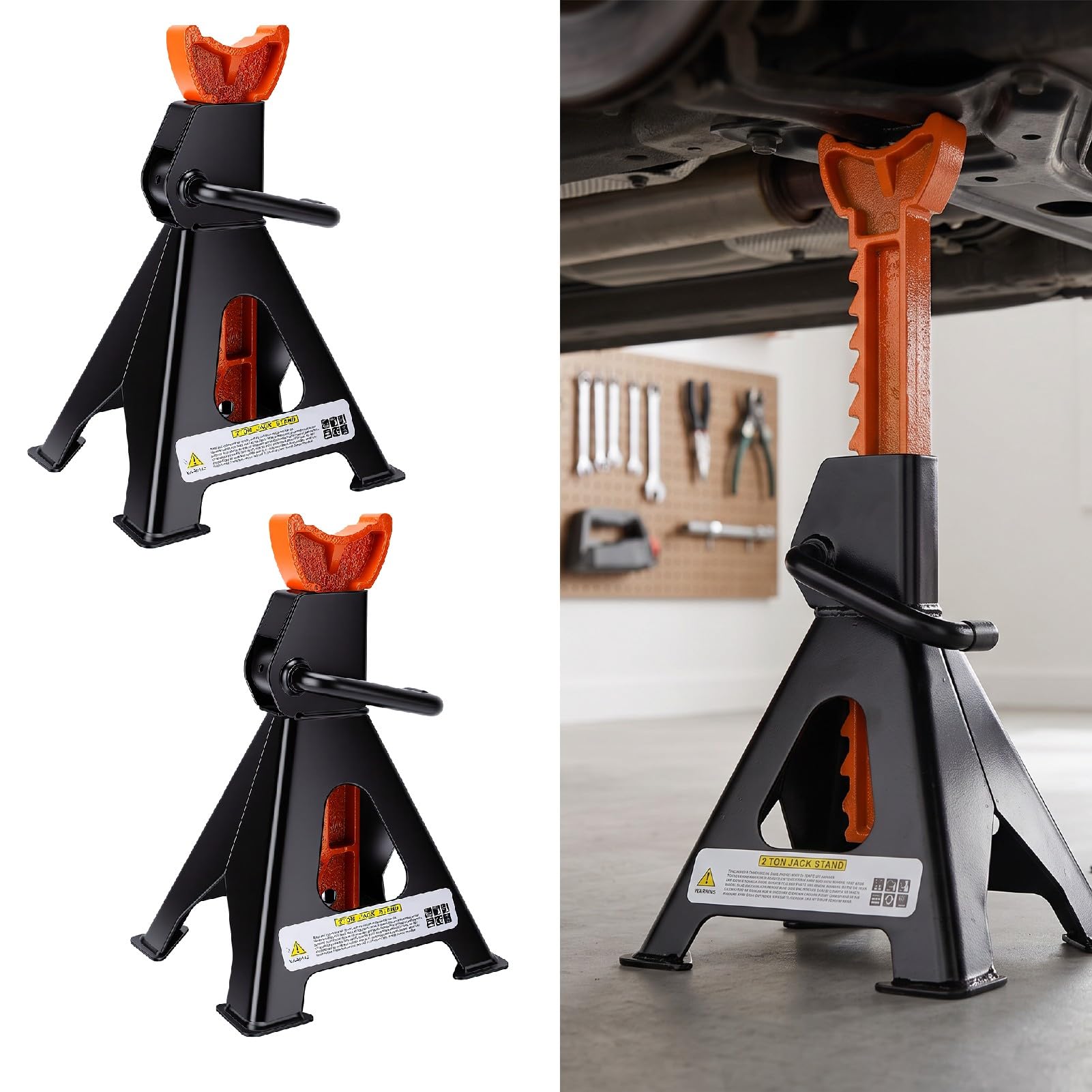 Chandelle 2 Tonnes avec Acier au Carbone & capacité 4000Lb, 1 Paire