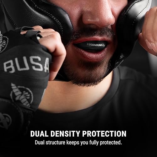 Miniatura 4 de Hayabusa Combat Sports - Protector bucal para jóvenes, niños y adultos, viene con funda, color negrodorado, adulto