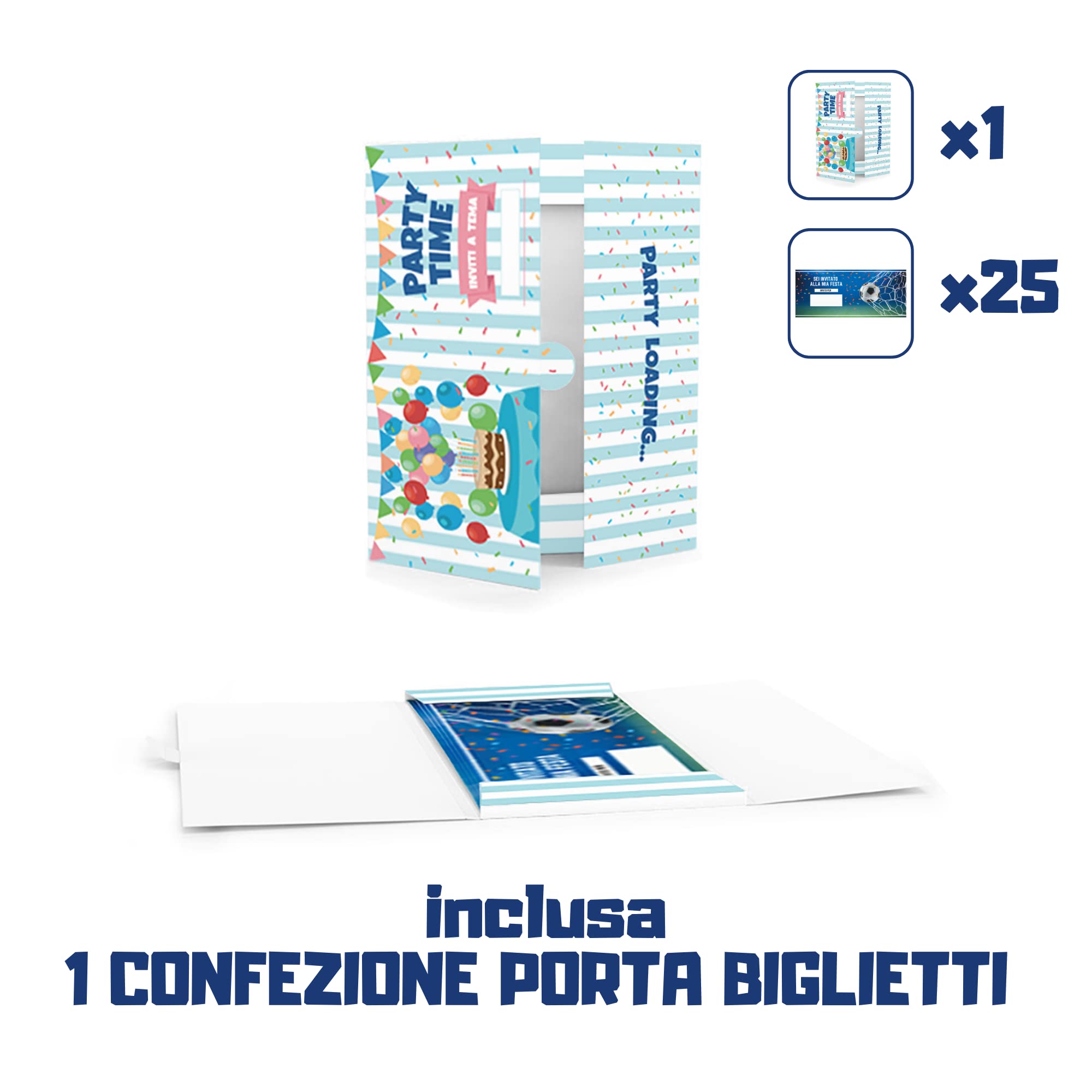 Biglietto di invito di compleanno per ragazzo, biglietto di invito di calcio ,Biglietti di invito,Invito di compleanno calcio,Inviti per feste per bambini,12 pezzi