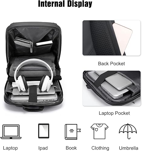 Miniatura 4 de Mochila para laptop Mochila de negocios Mochila grande de viaje, Azul, Mochilas Daypack