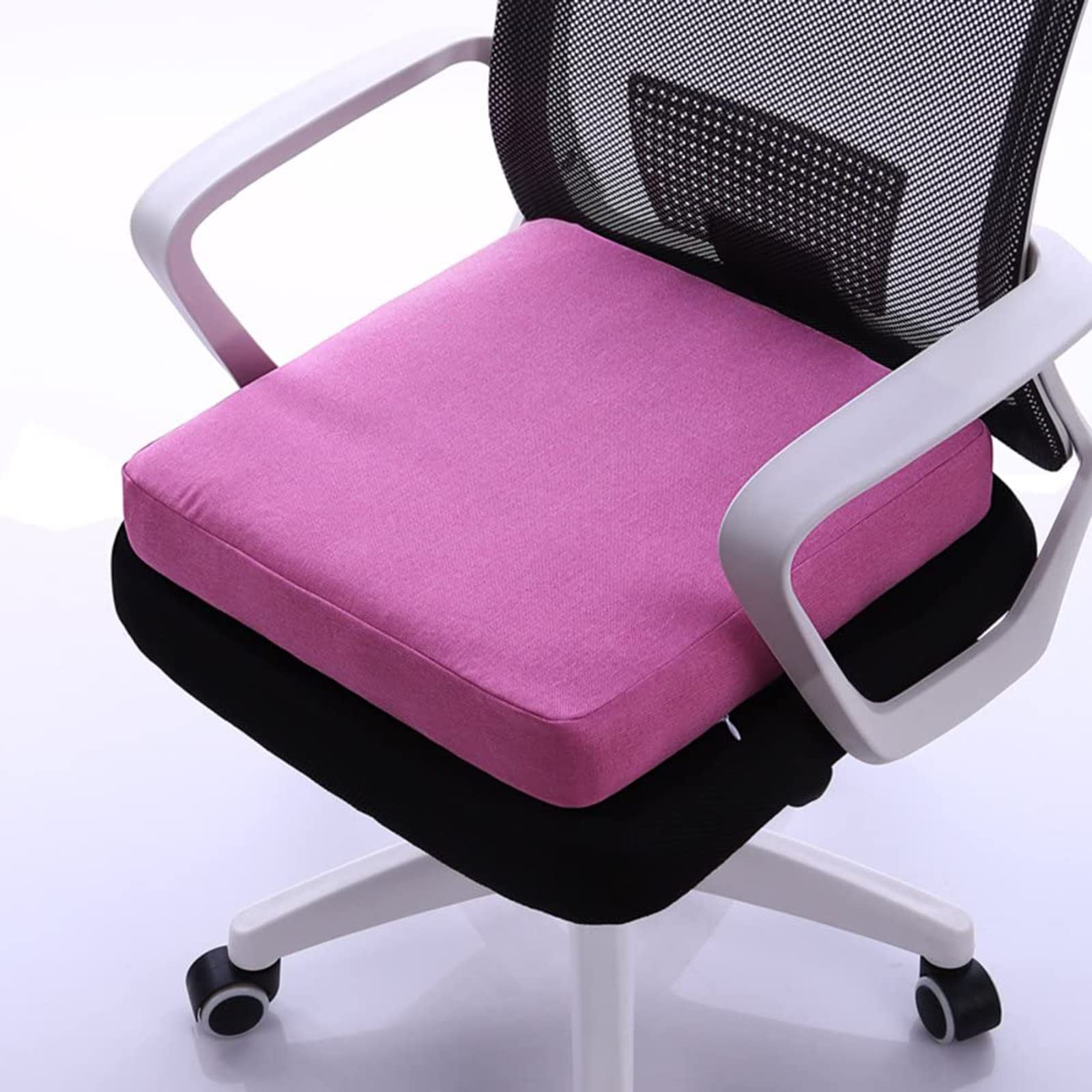 Gruba amortyzująca poduszka do siedzenia na krzesło biurowe, wózek inwalidzki, samochód i leżanka, 43 x 43 x 8 cm, ergonomiczna podkładka dla najwyższego komfortu i ulgi w bólu