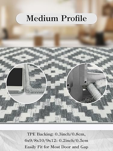 Miniatura 7 de Lahome Alfombras de pasillo para pasillo de 2 x 8 pulgadas, alfombra de pasillo de cocina, alfombra lavable, alfombra marroquí bohemia, enrejado,