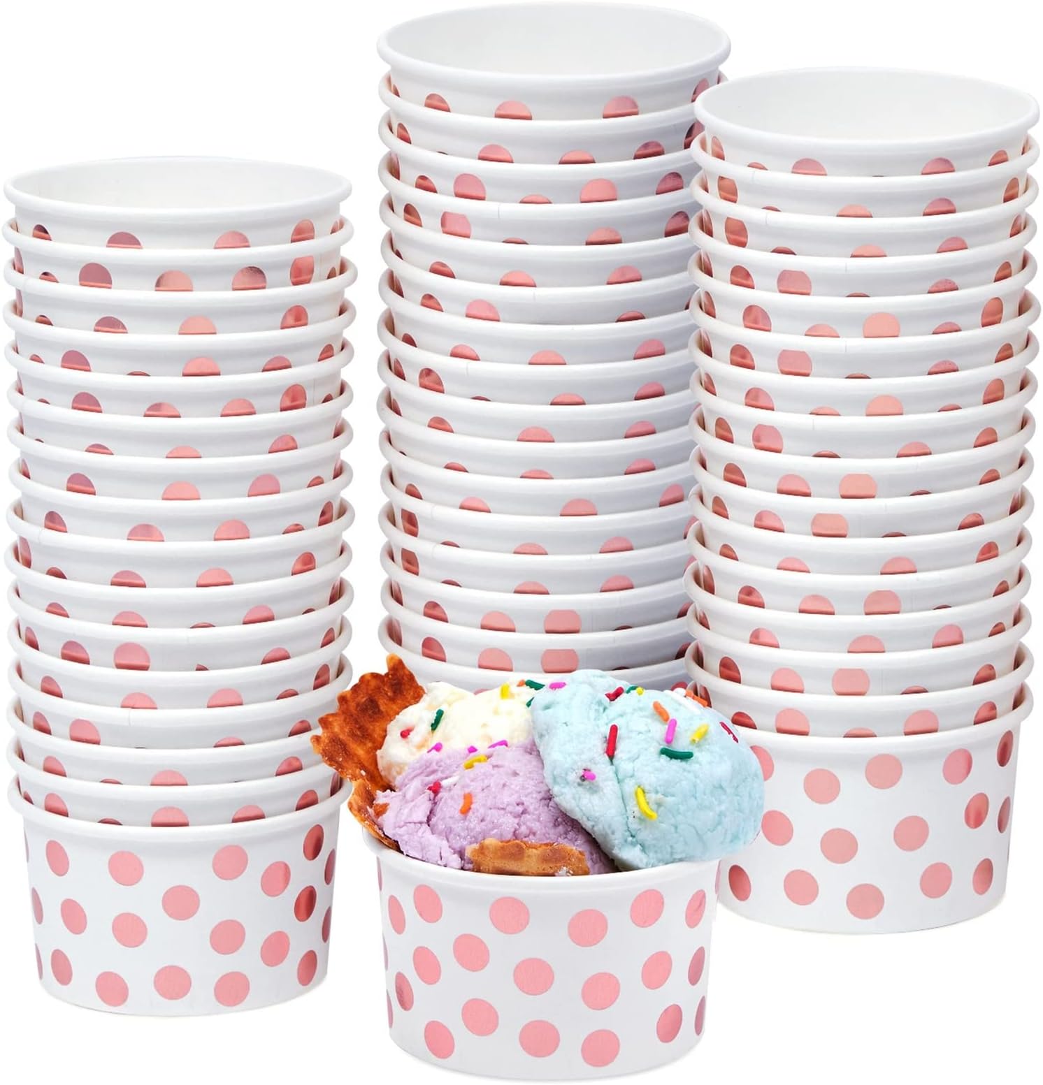 Kolewo4ever 200 Pieces Heart Ice Cream Cups Disposable 8 oz