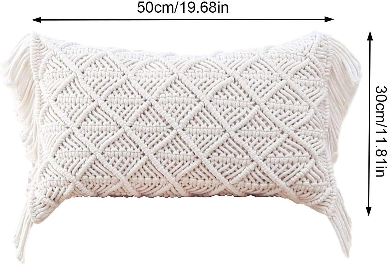 Xiaoyaoyou Tassel Sofa Pillow Cover, Handmade Bohemian Embroidery Cream Pillowcase, Sofa Decorative Throw Cushion Cover for SofaNo Insert 45x45cm Beige eco Friendly : Sports & Outdoors
