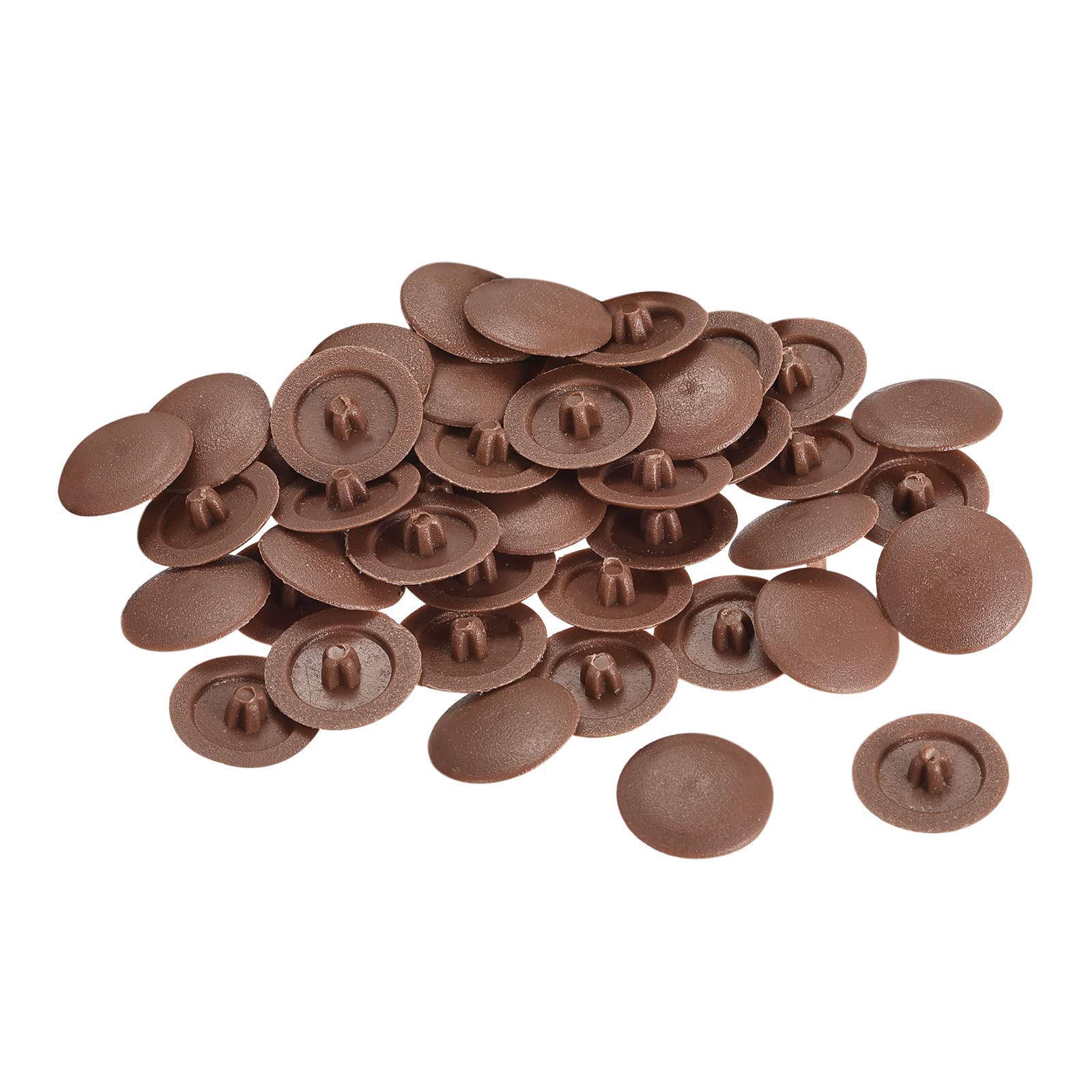 sourcing map Screw Cap Covers, 40pcs 11.5x3mm Plastic Screw Decoration Cover for Phillips Cam Fitting Nut Self-Tapping Screw, Coffee
