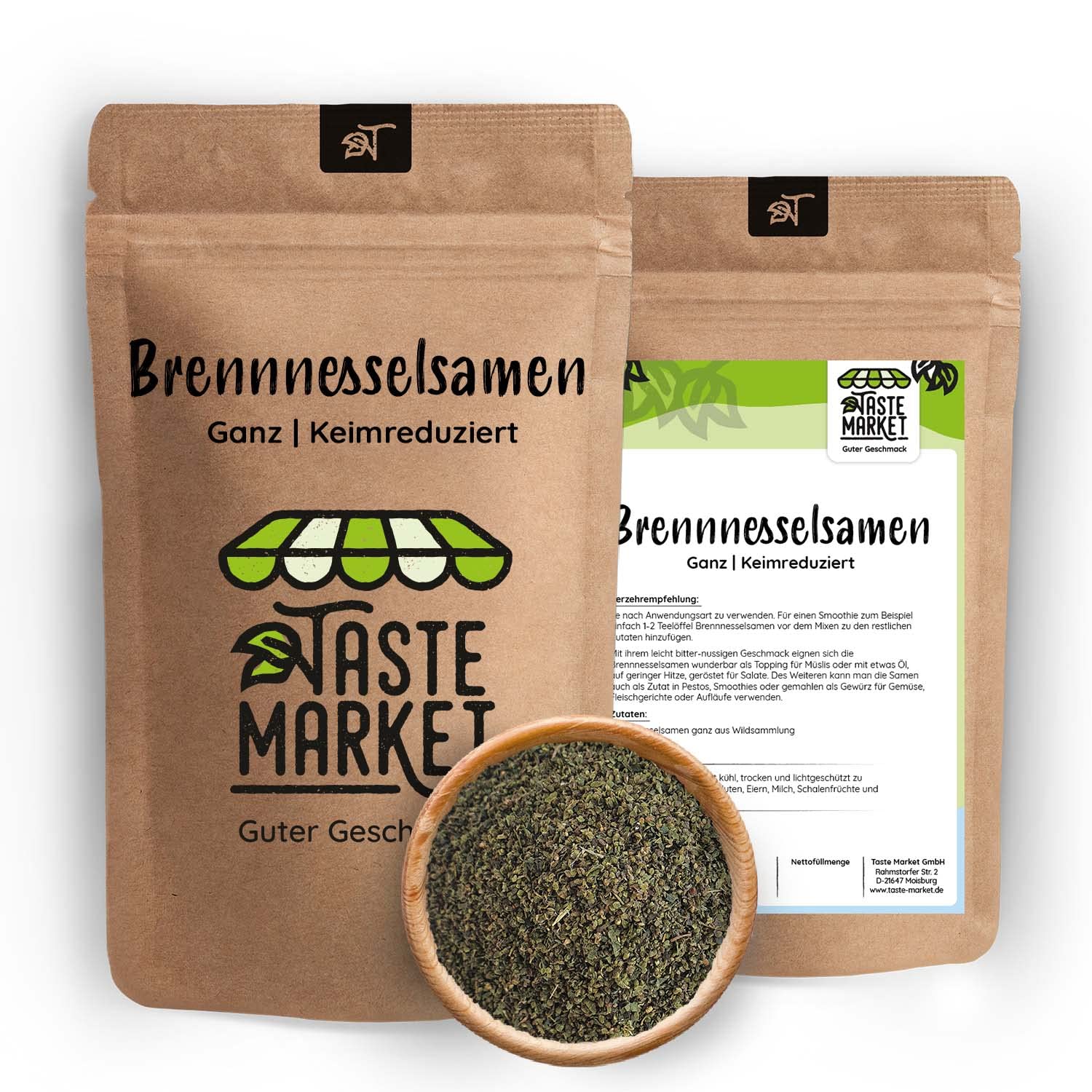 1 kg di semi di ortica | Interi | Germinazione | Vegano | Cibo crudo | Qualità pulsante | Semi di ortica interi