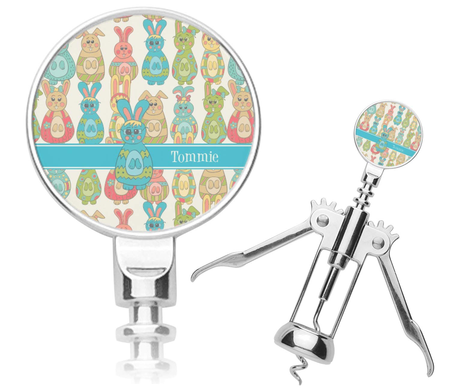 Personalized Fun Easter Bunnies Corkscrew