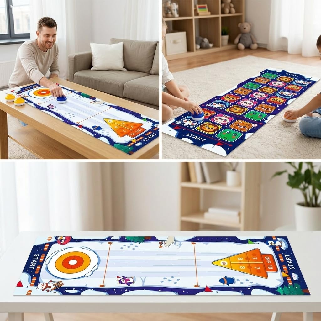 Tischspiele Set für Erwachsene, Roll-Up Geschicklichkeitsspiele, Minigolf für Zuhause, Spielesammlung Klassiker