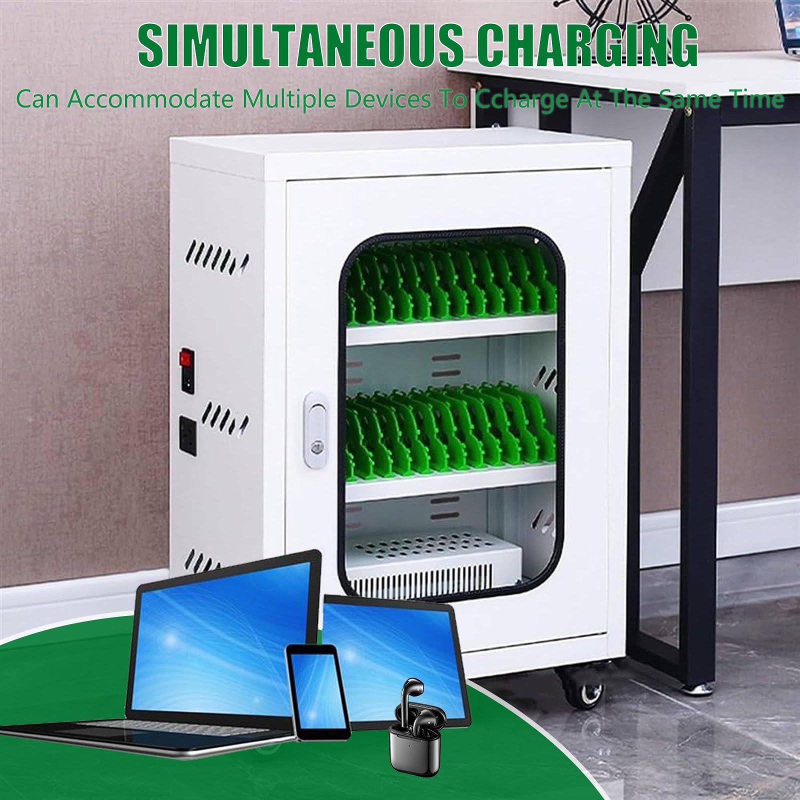 Armadietto Portatile per La Ricarica di Cellulari, Stazioni di Ricarica per Cellulari, Armadietto Multi-Cellulare da 6 A 60 Slot, Interfaccia USB, Adatto per Scuole E Aziende, 20 Slot