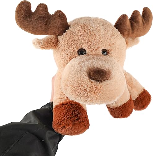 Miniatura 8 de WEIGEDU Adorables juguetes de peluche de alce de reno caribú con bufanda de Navidad para niños, bebés, niños, regalos de cumpleaños, decoración de