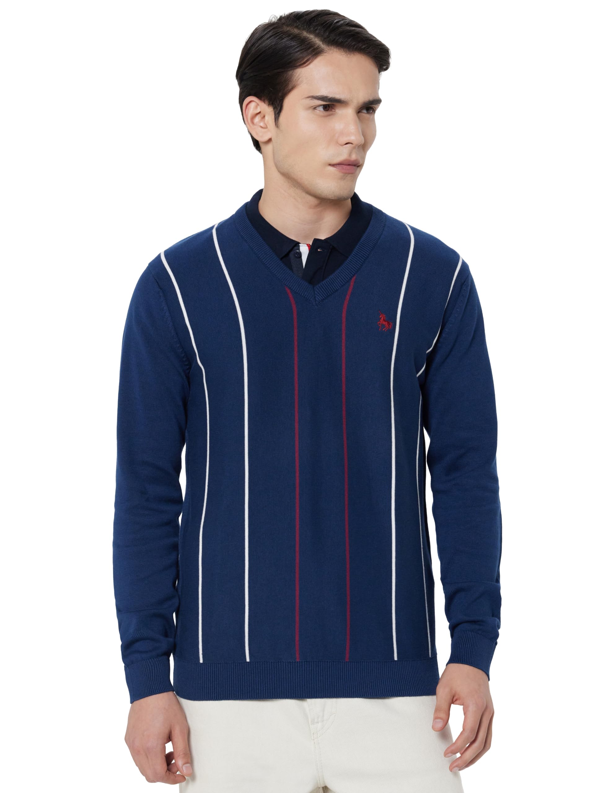 Van Heusen Men's Luxury Sports Regular Fit Full Sleeve Crew Neck Sweater | Sophisticated Flair | Super Premium Fabric-picture-34