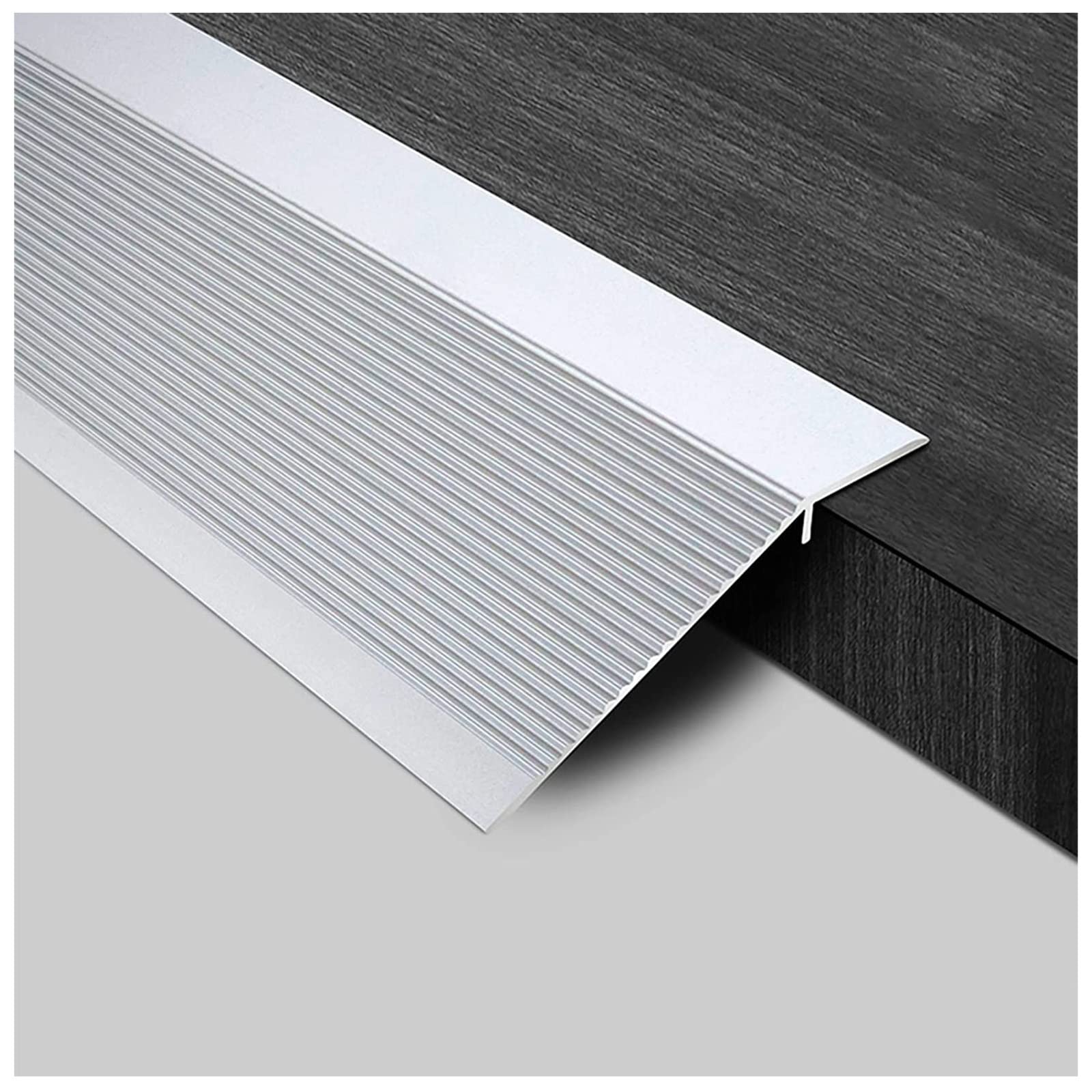 Remys Silver Lightweight Floor Divider Strip Carpet To Tile,T-Molding Flooring Transition Strip, Gap Connecting Floor Bar For Sliding Doors Doorway(,Long 130Cm/51.2In)