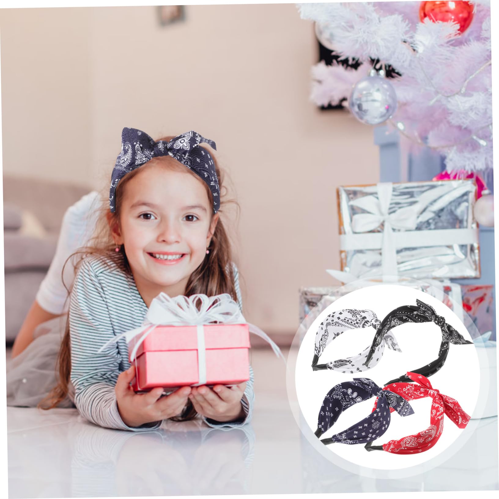 FRCOLOR 2 Set Di Fasce Per Eleganti Per Adulti Per Donne Fasce Grandi Per Per Con Fiocco E Nodo Bandana 4 Pezzi * 2