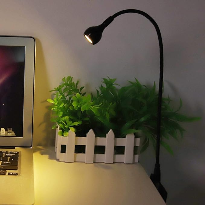 Tyenaza Tyenaza USB LED Lamp, Long Flexible Neck Desk USB Light Portable USB Gooseneck Light for Home School Office Night Studying 1W(Black B) photo 2