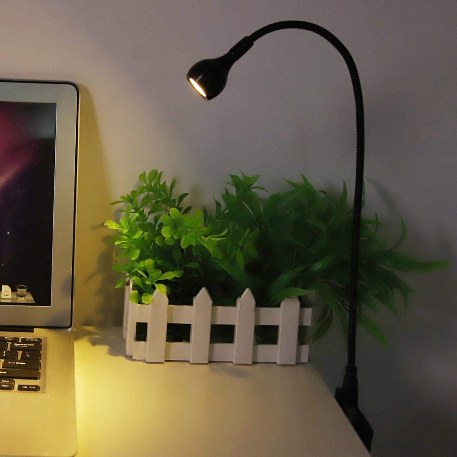 Black B USB LED Lamp, Long Flexible Neck Desk Light, Portable Gooseneck Light for Home, School, Office, Night Studying