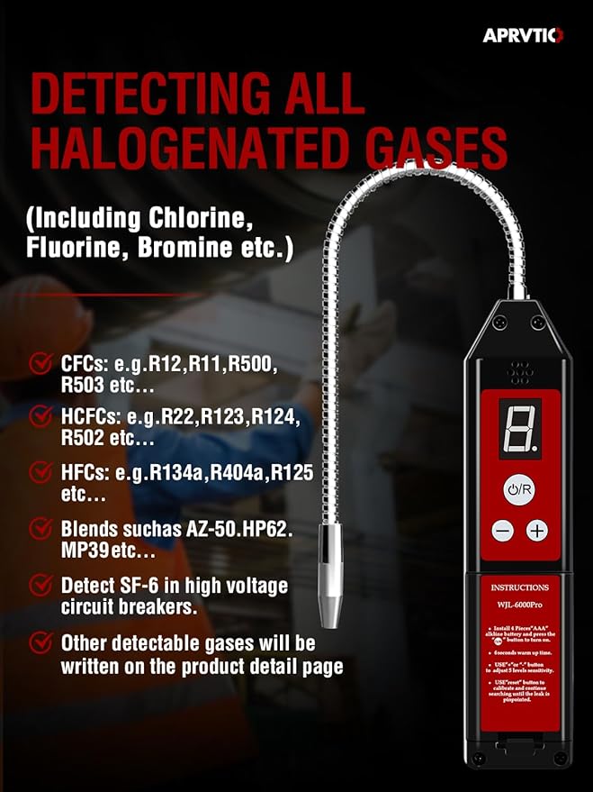 Detector de Fugas de Refrigerante WJL-6000PRO con Luz UV y LED miniatura 7