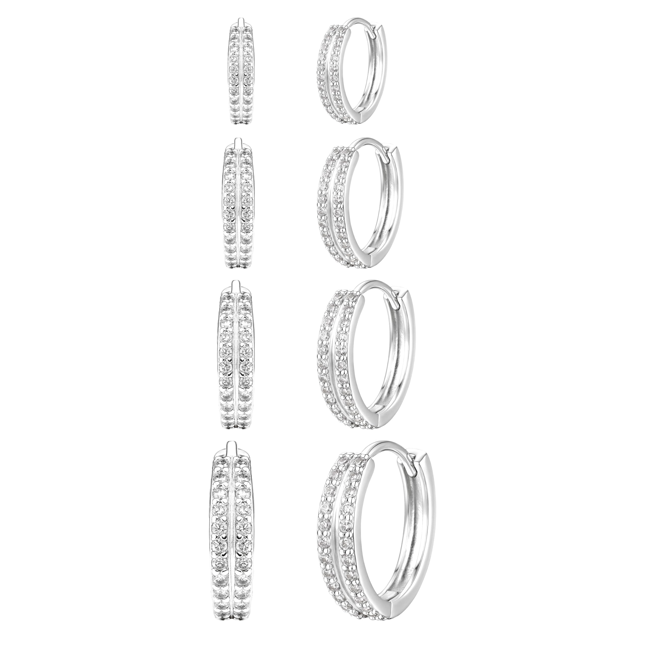 Small Gold Huggie Hoop Earrings Set for Women Men Hypoallergenic 14K Plated Stack Cartilage Earrings, Sterling Silver Multiple Piercing Lightweight Mini Thin Cute Dainty Trendy Jewelry Gifts for Women