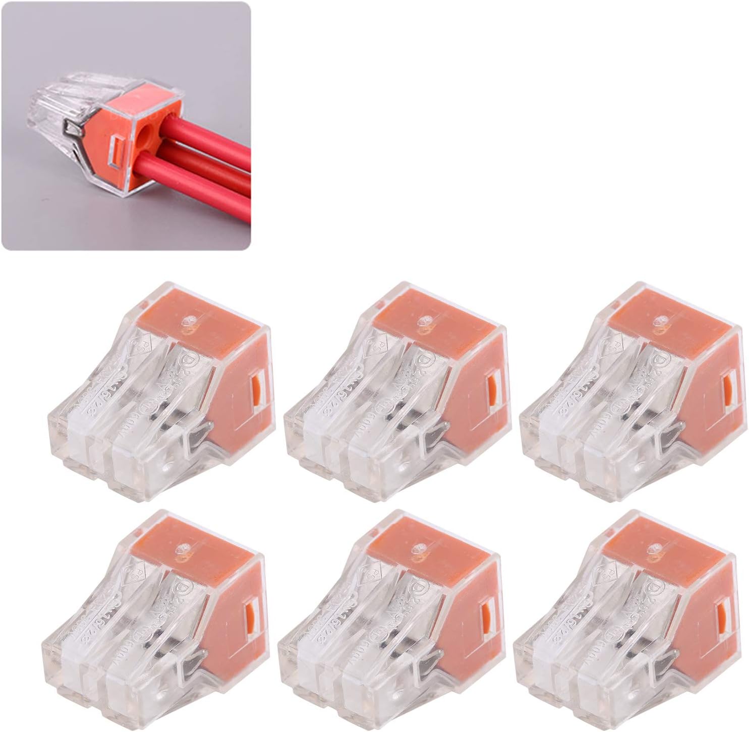 100pcs PCT Quick Connect Terminal, Hard Flexible Wire Universal Construction Connection, Wire Connector Assortment, Compact Wire Connectors(4 Holes PCT104)
