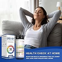 Vista 4 de Tiras de prueba de orina 10 en 1 para análisis de orina - Tiras de prueba de análisis de orina de panel completo para proteínas, nitritos