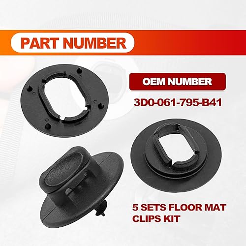Miniatura 5 de Juego de 5 clips de retención para alfombrapiso, retenedores de alfombrillas para piso de automóvil, alfombrillas para automóvil, compatibles con