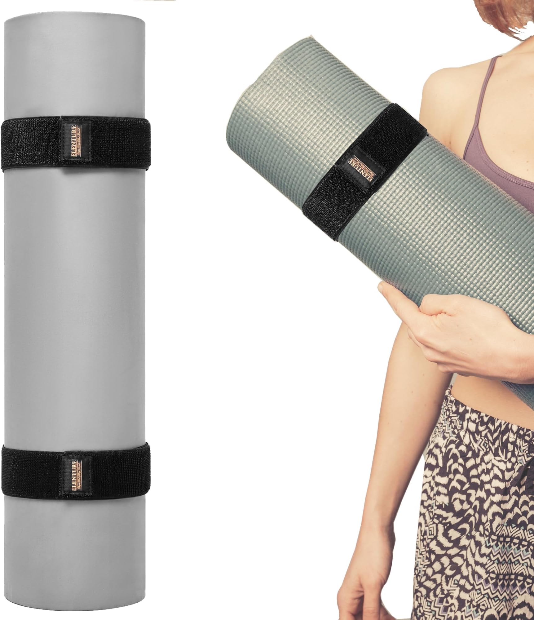 - Adjustable Heavy-Duty Yoga Mat Strap - Elastic Bungee Wrap Organizer for Workout, Exercise, and Pilates Mat Storage