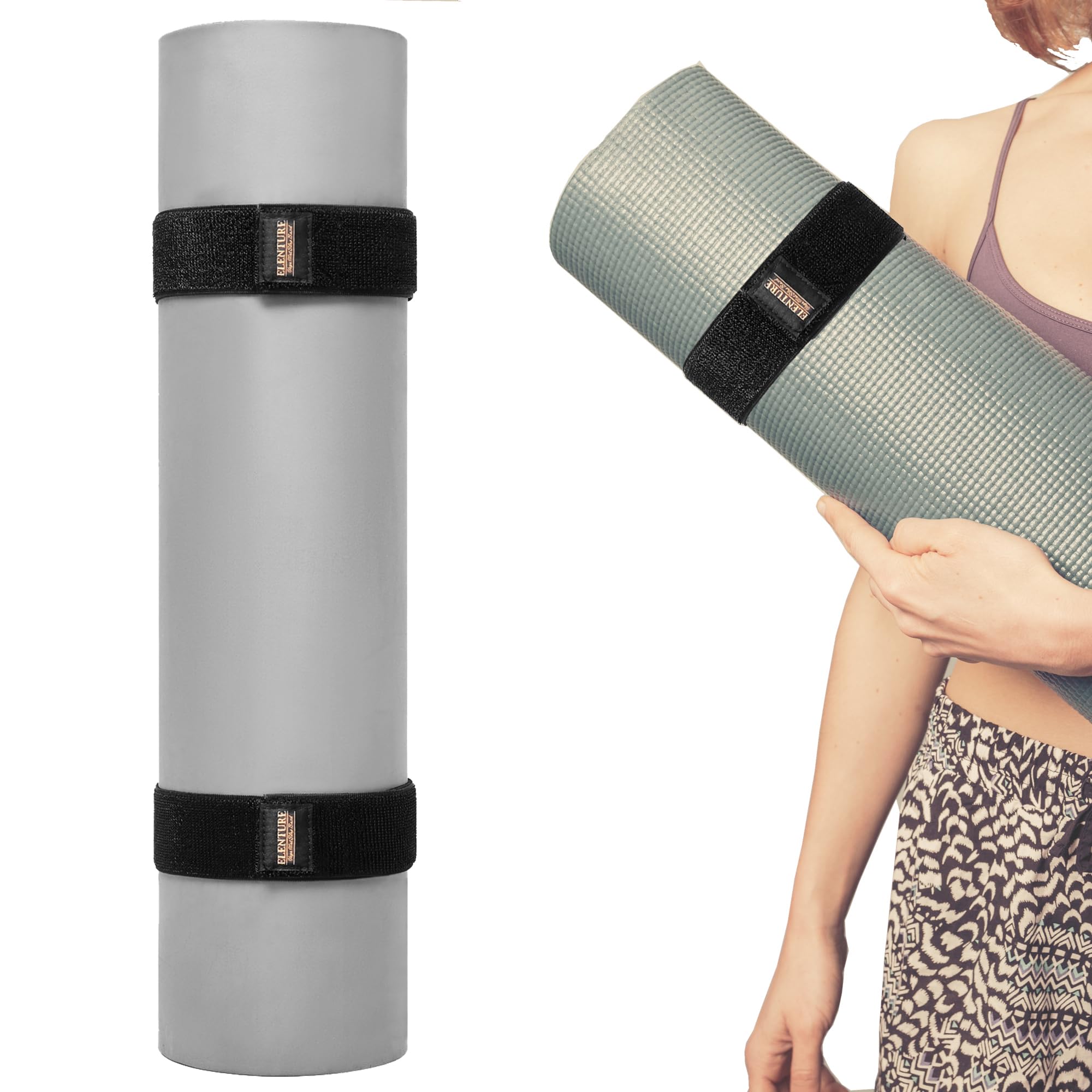 Adjustable Heavy-Duty Yoga Mat Strap - Elastic Bungee Wrap Organizer for Workout, Exercise, and Pilates Mat Storage