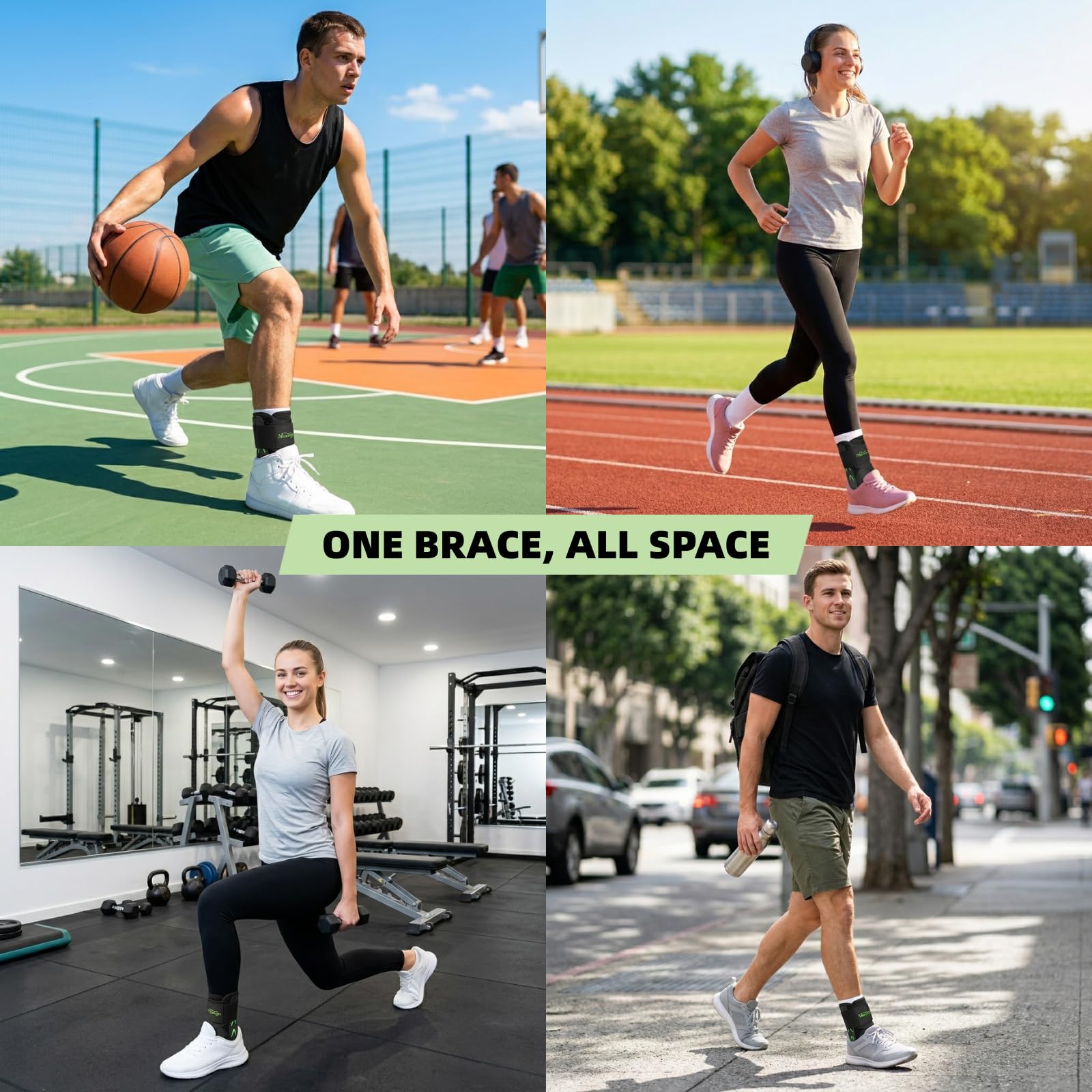Sprunggelenkbandage für Verstauchte Knöchel, Sport & Alltag (1 Stück, XL) | Zuverlässiger Schutz| Stabiler Halt| mit 2 Stützpads| Atmungsaktives Material| Für Männer und Frauen geeignet