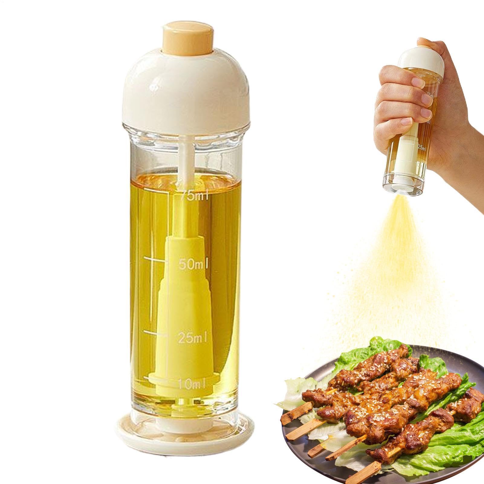 Oil Spray Bottle Press Down Mister with Portion Control for Cooking